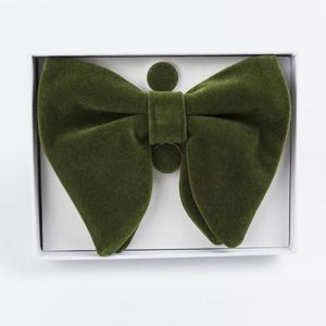 Бабочка армия зеленые мужчины предварительно связаны негабаритные галстук-смокинг бархат-красные бабочки запонки хэкки