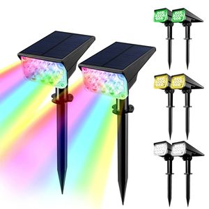 Solar Spotlight RGB 3 Kolory Solar Garden Light IP65 Ściana Ściana światła Outdoor Lampka słoneczna