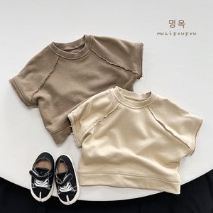 Weste Baby Mädchen Jungen Weste Kinder Kurzarm Baumwolle Einfarbig T-shirt Pullover Frühling Herbst Kleidung 230606