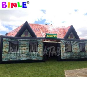 Moveable vintage Inflatable Irish Pub Tent with complete printing Large Bar Tent blow up wine house for outdoor party or event