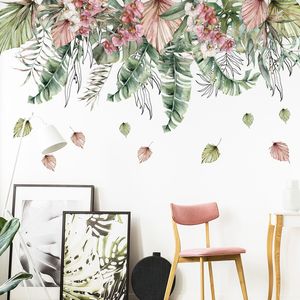 Fresh plant printed wall stickers, turtle backed bamboo wall stickers, willow leaf wall stickers, wall decoration stickers