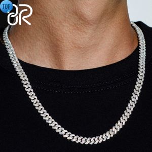 Tester di diamanti con passaggio personalizzato Gioielli hip-hop Argento sterling 925 6mm 8mm Ghiacciato VVS Catena a maglia cubana Moissanite per uomo