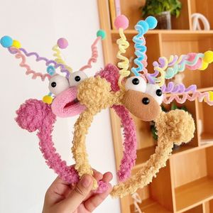 Headwear Hair Accessories Cartoon Sausage Mouth Wool Roll Hairbands Kids Lovely rolig pannband Ornament Hoops Band Autumn and Winter 230605