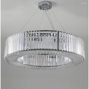 Avizeler nordic led kolye lambaları aydınlatma modern oturma odası krom yuvarlak kristal dekoratif ışık basit lüks