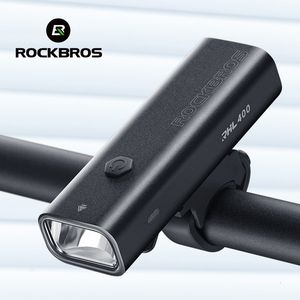 Luzes de bicicleta ROCKBROS Luz à prova de chuva TypeC Carregamento LED 2000mAh MTB Lâmpada frontal Farol de alumínio ultraleve Lanterna de bicicleta 230605