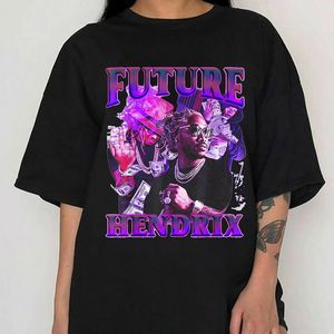 Женская футболка Vintage Future Hendrix Графические футболки Hip Hop Streetwear Tops с короткими рукавами 100% хлопчатобу