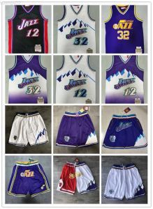 custom Men women youth Utah''Jazz''Shorts mens Throwback Basketball Shorts pocket Basketball Jersey John 12 Stockton Karl 32 Malone