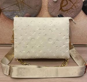 Новый куссин мм дизайнерские пакеты Crossbody Designer Sags Sags Women Женщины подлинная кожаная сумочка кошелек широкие ремни из тиснения букв Высококачественные съемные ремни