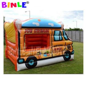Portable inflatable ice cream booth dining car tent inflatable food truck for advertising promotion