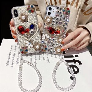 Bling Crystal Rhinestone Renk Elmas Love Heart Phone Case Yeni İPhone 14 13 12 12 XR XS MAX