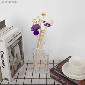 8PCS Purple Artificial Flower Rattan Reed Fragrance Aroma Diffuser Refill Stick Diy Floral Home Decor Crafts L230523