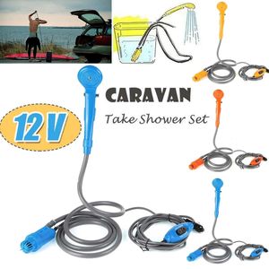 Outdoor Gadgets Portable Camping Shower 12V Electric Car Washer Outdoor Shower Hiking Accessories for Travel Hiking Car Washing Pet Washer 230606