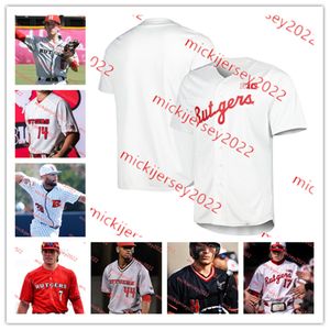 Joshua Kuroda-Grauer Rutgers Baseball Jersey Ryan Lasko Custom Stitched Mens Trevor Cohen Chris Brito Evan Sleight Jordon Sweeney Rutgers Scarlet Knights Jerseys