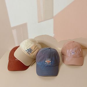 Caps Hats Korean INS Kids Baseball Hat Letter Embroidered Baby Peaked Cap Summer Solid Color Children Boys Girls Casual Sun Hats Gorras 230606