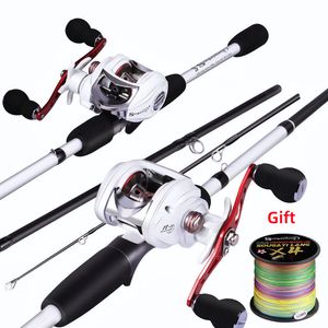 Ruten-Rollen-Kombination Sougayilang 4 Abschnitte 1,98 m Bass-Angelrute und Baitcasting-Angelrolle Ultraleichte Casting-Ruten-Kombination Reise-Angelset Pesca 230606