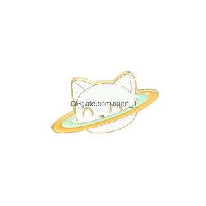 Pins Brooches Cartoon Universe Cat Pins Enamel Lapel Pin Badge For Women Men Fashion Jewelry Will And Sandy Drop Delivery Dhmmc