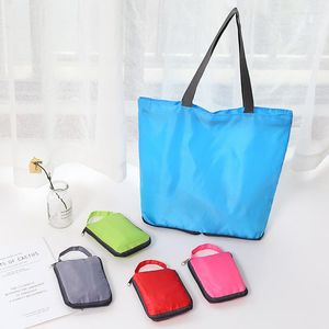 Sacos de compras Saco reutilizável Bolsa de ombro portátil para viagens Eco-friendly dobrável mercearia moda bolsa de bolso