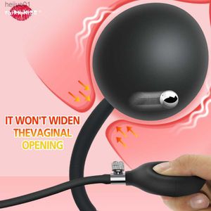 Uppblåsbar analplugg Soft Black Pump Up Air-Filled Silicone Butt Plug men Anal Dilator Anus Massager Sex Toy for Men Woman Gay L230518