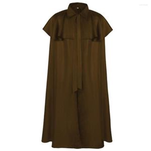 Trench da uomo Medievale Rinascimentale Guerriero Re Mantello Retro Gotico Cavaliere Palcoscenico Fantasma Diavolo Mago Vampiro Costume Cosplay Sacerdote Mantello