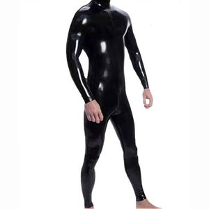 Modeladores corporais masculinos 4 pçs/conjunto Wetlook PVC Bodysuit Fitness Roupas Bodybuilding Body Shaper Casaco Completo Zentai Meias-calças Catsuit Shapewear 230606