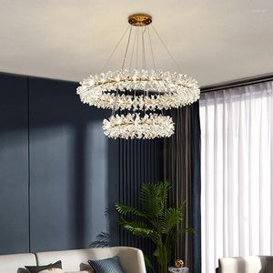 Pendant Lamps Lamp Led Art Chandelier Ceiling Light Modern Garland Ring Lustre Bedroom Living Dining Room Indoor Decor Hanging Fixture