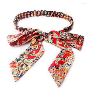 Belts Fashion Ethnic Style Women's Colored Silk Scarves Woven Full-size For Women Summer Dresses Decorative Waistband