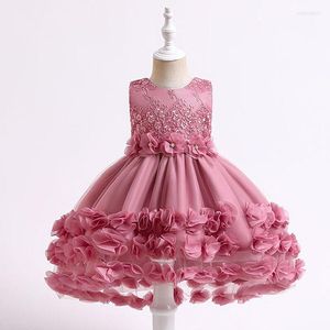 Girl Dresses Flower Baby Dress Petal Bottom Toddler Clothes Tulle Kids' Elegant Born Vestido Infantil 0-3 Years