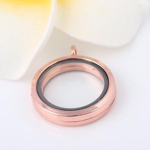 Anhänger Halsketten Mode Runde Glas Medaillons Farbe Gold Schwarz Öffnende Schwimmende DIY PO Rahmen Anhänger Schmuck Für Männer Frauen