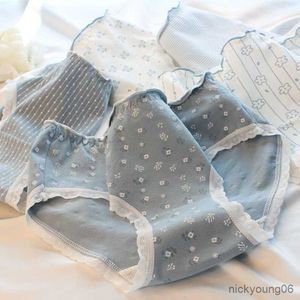 Maternity Intimates Simple Blue Underwear Women Comfortable High-quality Cotton Panties Fashion Mid-waist Breathable