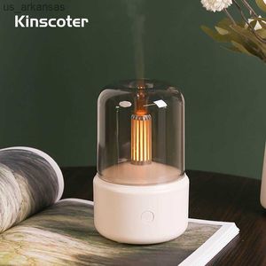 Candlelight Air Firidifier 120 ML USB C Aromaterapi Essential Oil Arom Diffuser med LED -omgivande ljus Filament Night Lamp L230523