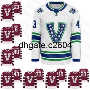 Camisa CC2604 Bo Horvat Vancouver Brock Boeser Elias Pettersson Alex Chiasson Nic Petan Quinn Hughes H.Sedin Pavel Bure Milionários