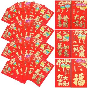 Embrulho para presente 30 pçs saco envelope vermelho cartões de casamento favor do ano Hong Bao Bolso da sorte estilo chinês dinheiro papel ano delicado