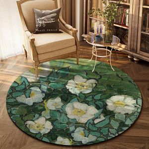 Carpets American Oil Painting Round Rug Living Room Coffee Table Study Bedroom Desk Computer Gaming Chair Floor Mats