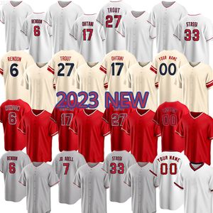 2023 New Connect 27 Mike Trout Baseball Jersey Wear 0 Shohei Ohtani Woman 6 Anthony Rendon Reid Detmers Matt Thaiss Jose Suarez Taylor Ward