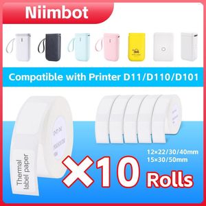 Niimbot D11 D101 D110 Label Sticker Paper Rolls Various Sizes Of White Color Papers 3 5 10