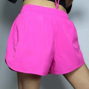 Kvinnor Lu-33 Yoga Shorts Hoty Hot Pants Pocket Quick Dry Up Gym Clothes Sport Outfit andningsbar fitness Hög elastisk midja Leggings 2 LVXU