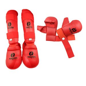 Protective Gear Karate Equipment MMA Suit Boxing Gloves Set Leg Shin Guard Hand Palm Foot Protector Men Bands Karate Unisex Adult Child 230605