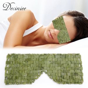Eye Massager Natural Jade Face Mask Cold Therapy Cooling Sleep Relief Cover Beauty Massage Tools 230606