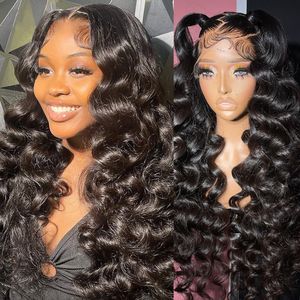Brazilian Hair 40 Inch Deep Wave Lace Frontal Wigs For Women Pre Plucked 13x4 Hd Transparent Lace Front Water Wave Synthetic Wig
