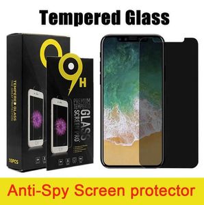 Anti-spion integritet härdad glasskärmskydd för iPhone 15 14 13 12 11 Pro Max Mini X XS XR 7 8 Plus med detaljhandelspaketlådan ny