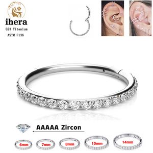 Nasenringe Ohrstecker G23 Silberfarben Runde Ohrringe CZ Zirkonia Körperclips Hoop Nasenringe Frauen Männer Ohrknorpel Piercing Schmuck 230605