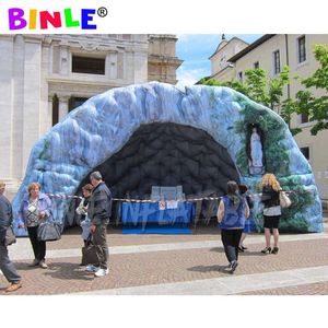 Stone styled air inflatable half dome tent with riproduzione grotta lourdes for Scenic area decoration