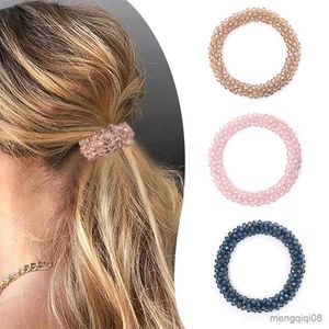 Outras mulheres Laço de cabelo Suporte de contas de cabelo Corda feita à mão com strass Acessórios para o cabelo