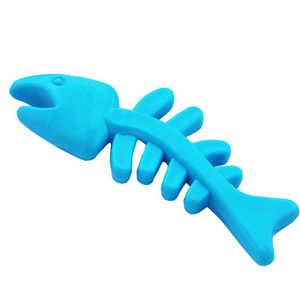 Kapmore 1pc Brinquedo de Borracha Resistente à Mordida para Filhote de Cachorro Peixe Osso Forma de Dentição para Cão Brinquedo para Mastigar Brinquedos para Mordida de Cão Suprimentos para Animais de Estimação Cor Aleatória