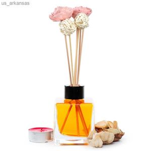 10PCS White Pink Rose Rattan Sticks Fireless Fragrances Reed Diffuser Stick Diy Ornaments Home Decor L230523