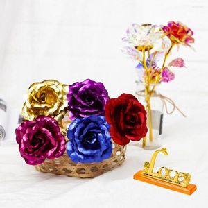 Dekoratif Çiçekler 24K Altın Kaplama Gül Çiçek Folyo Şükran Günü Anneler Günü/ Sevgililer/ Sevgililer Yıldönümü Hediyesi