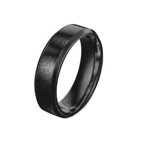 Bandringar högkvalitativ dubbel Bevel Dumb Titanium rostfritt stål Ring Classic 3 färg charm smycken för kvinnor män tillbehör släpp dhnq8