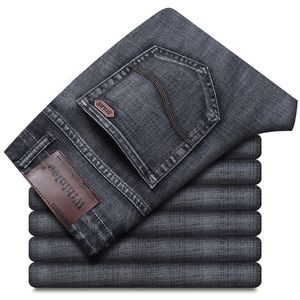 Jeans da uomo primavera autunno elasticizzato pantaloni denim dritti pantaloni stile marca indossare 230606