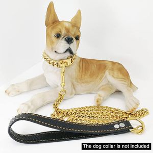 Colares de colares Hot Sale 304 Leia de cão inoxidável Super forte aço de aço dourado TRAÇÃO DONGLE DONGLE TRAÇÃO HIPHOP Cadeia de cachorro dourado