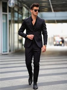 Men's Suits Steady Black Men's Suit Office Leisure Style Fashion For Men Wedding Party Graduation Ceremony